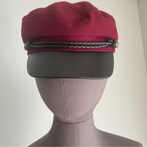 Women’s stylish red and black Breton Cap